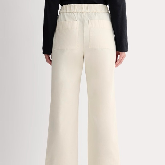 Everlane Pants - Everlane The Easy Pant Cotton Wide-Leg Pull On Elastic Waist Trousers M